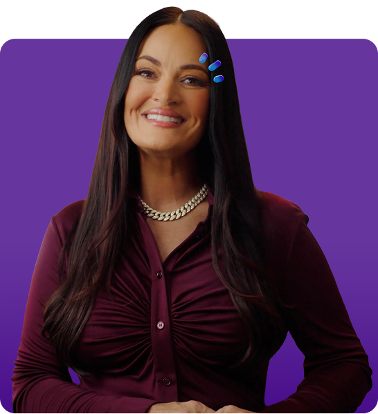 Miebo user Lisa smiling with three drops above her eye