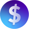 Icon of a blue dollar sign